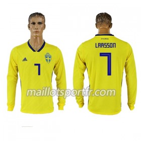 Maillot de Foot Suède Larsson 7 Domicile Coupe du monde 2018 ML